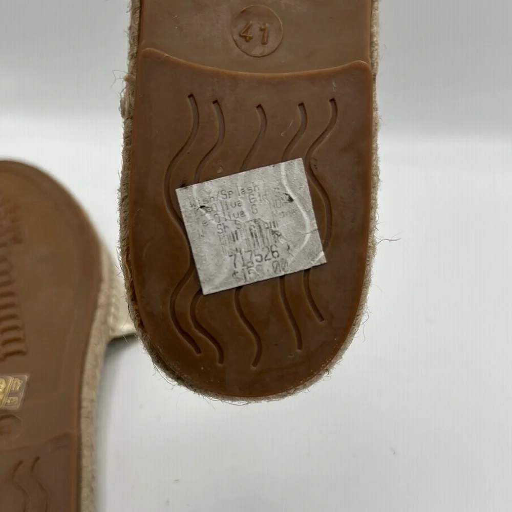 Mint & Rose Sz 11 Metallic Gold Slide Sandals Made‎ in Spain